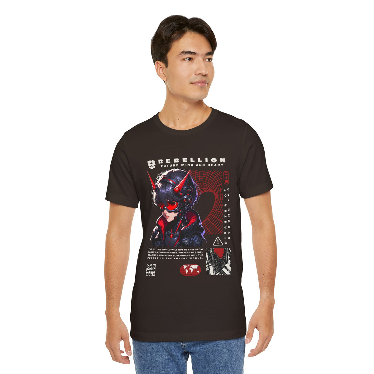 Anime Devil Girl Graphic Tee — "Rebellion" Cyberpunk Streetwear