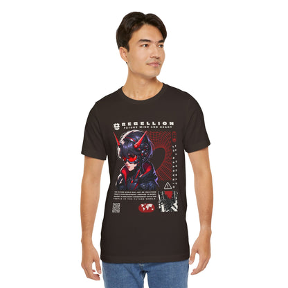 Anime Devil Girl Graphic Tee — "Rebellion" Cyberpunk Streetwear