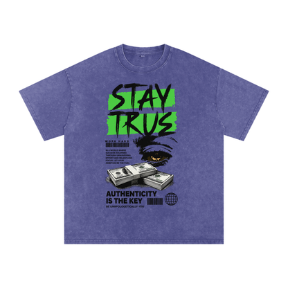 Stay True Snow-Washed Cotton Graphic Tee