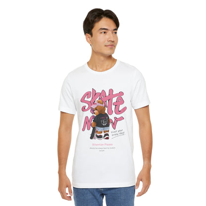 Skate Mom Bear Tee — Cute Pink Skateboard Graphic T-Shirt