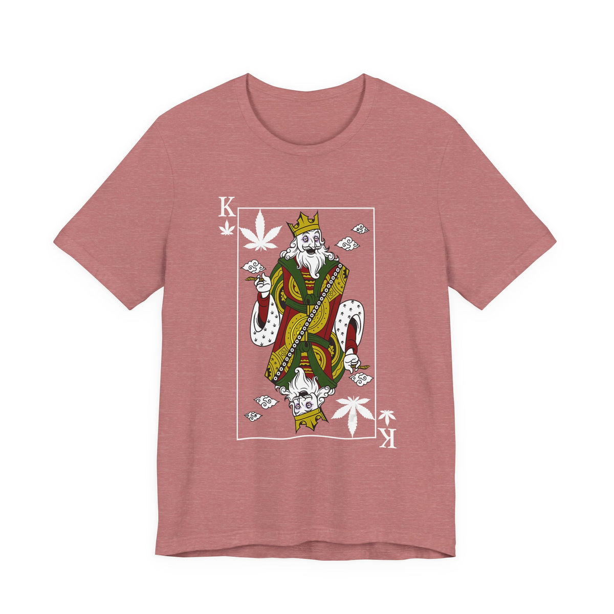 King of Leaves Graphic Tee — Playing Card Cannabis Design