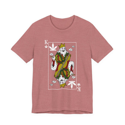 King of Leaves Graphic Tee — Playing Card Cannabis Design
