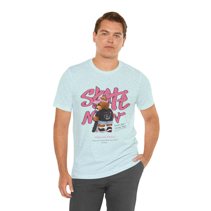 Skate Mom Bear Tee — Cute Pink Skateboard Graphic T-Shirt