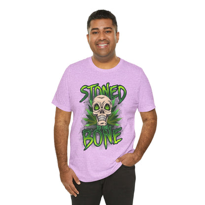 Stoned to the Bone Skull Tee — Cannabis Leaf Graphic T-Shirt