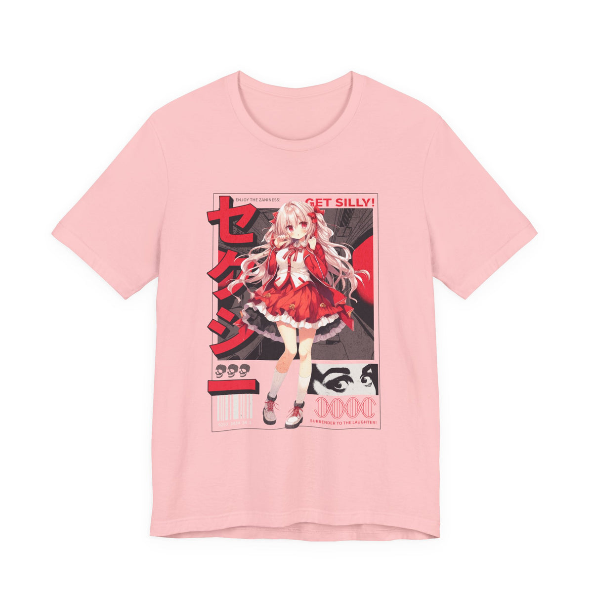 Anime Girl Graphic Tee — "Get Silly!" Red Harajuku Style T-Shirt