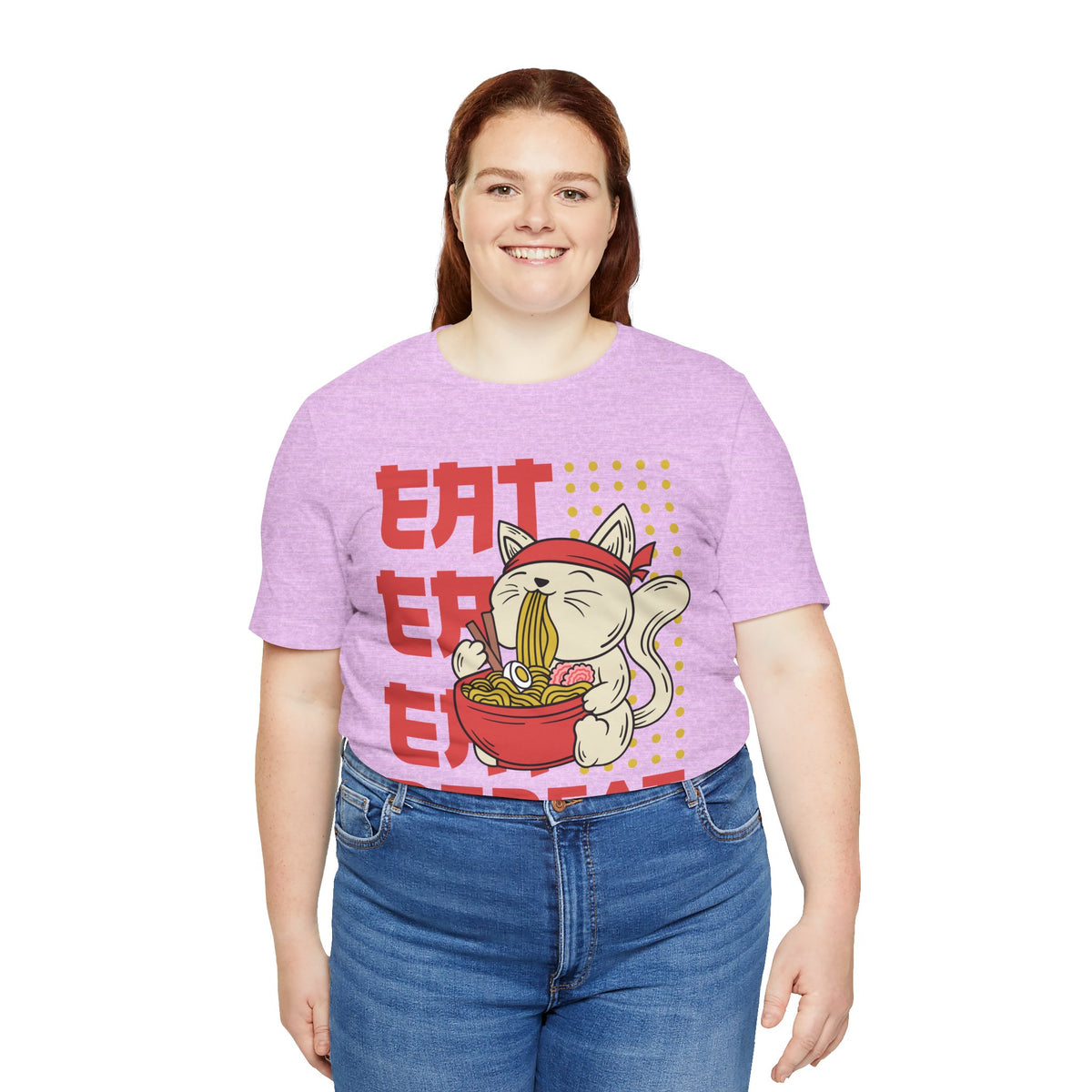 Ramen Cat Tee — "Eat Sleep Repeat" Cute Noodle Lover T-Shirt