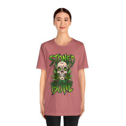 Stoned to the Bone Skull Tee — Cannabis Leaf Graphic T-Shirt
