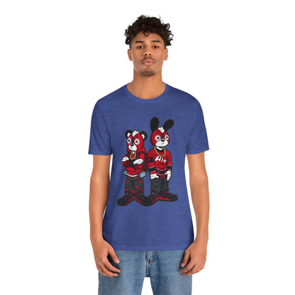 Streetwear Cartoon Bear & Bunny Tee — Hip Hop Graphic T-Shirt