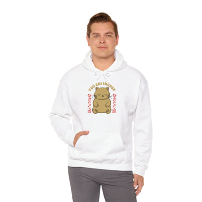 Hoodie — Cute 'You Are Enough' Kawaii Cat Comfort Hoodie