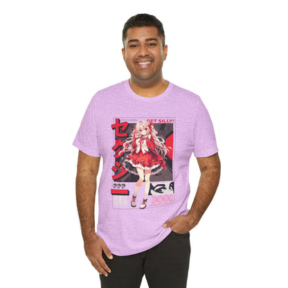 Anime Girl Graphic Tee — "Get Silly!" Red Harajuku Style T-Shirt
