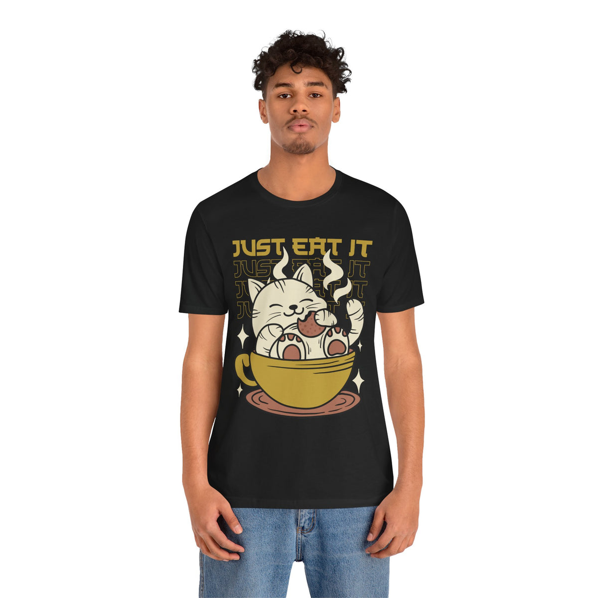 Just Eat It Cat Tee — Cute Kawaii Cat in Tea Cup T-Shirt