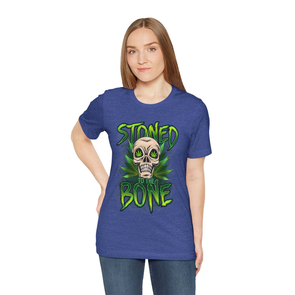 Stoned to the Bone Skull Tee — Cannabis Leaf Graphic T-Shirt