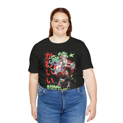 Anime Dreams Kawaii Tee — Neon Retro Anime Girl Graphic T-Shirt
