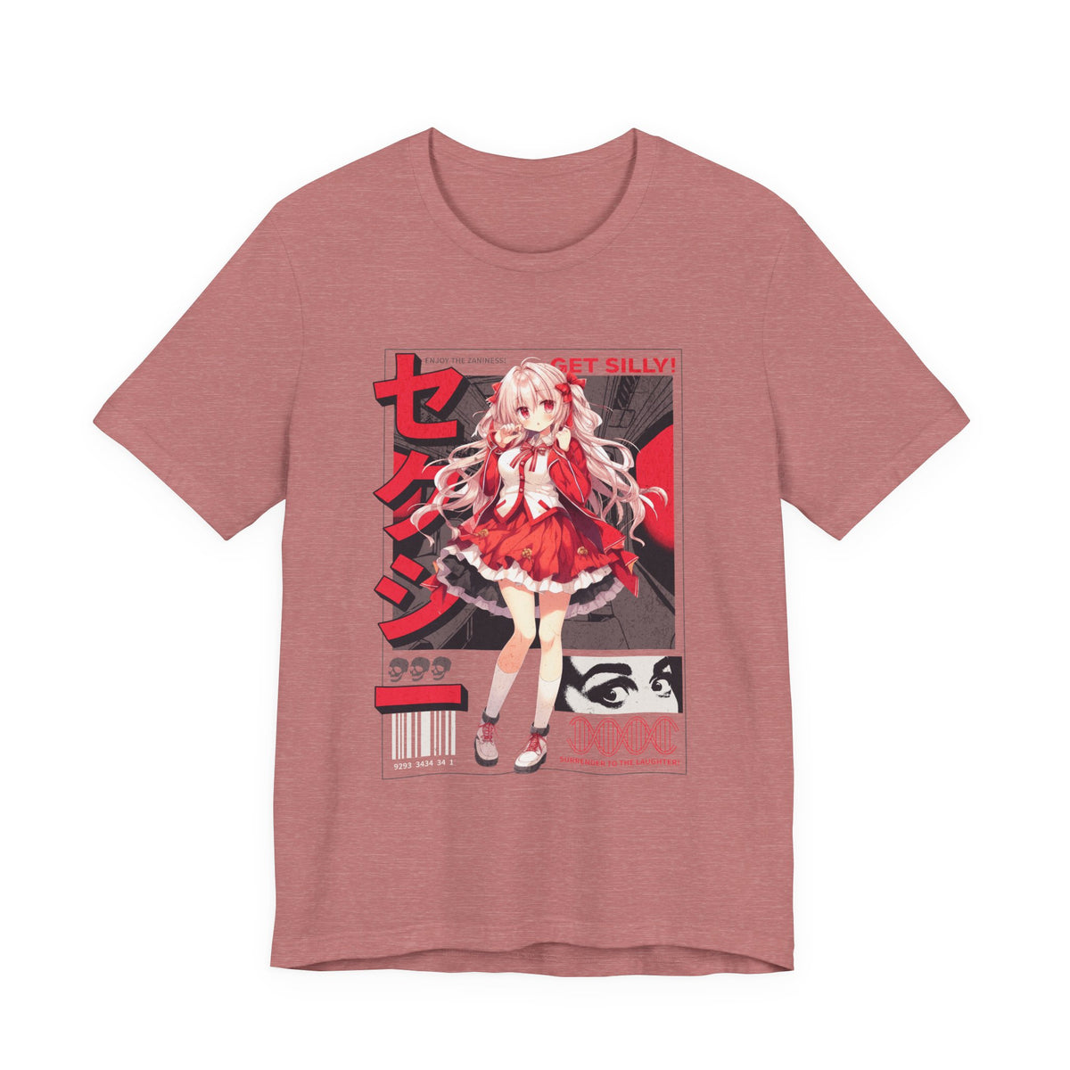 Anime Girl Graphic Tee — "Get Silly!" Red Harajuku Style T-Shirt