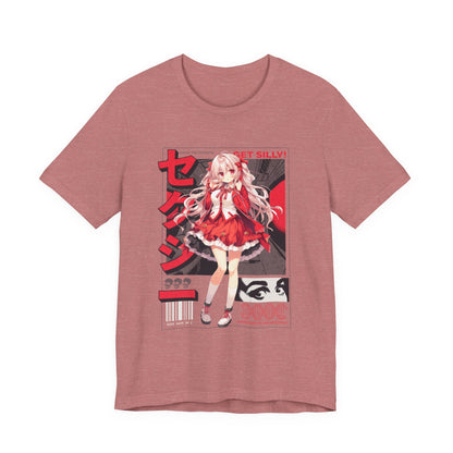 Anime Girl Graphic Tee — "Get Silly!" Red Harajuku Style T-Shirt