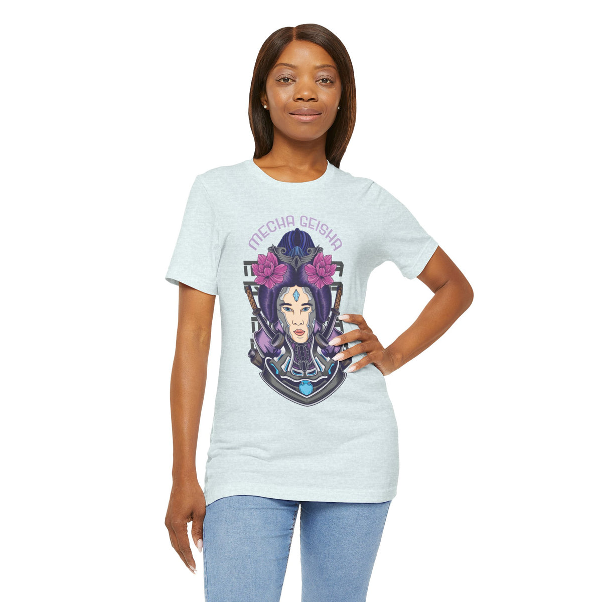 Mecha Geisha T-Shirt — Futuristic Asian-Inspired Graphic Tee