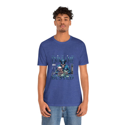 Endgame Got Busted Tee — Police Skull Graphic T-Shirt