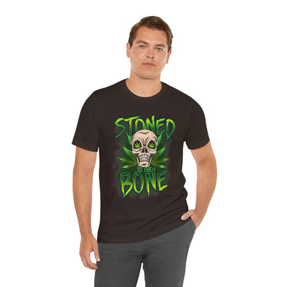 Stoned to the Bone Skull Tee — Cannabis Leaf Graphic T-Shirt