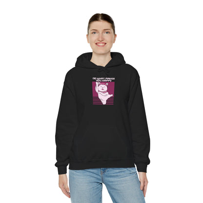 Hoodie — Retro Pink Cat 'Do What Makes You Happy' Graphic Sweatshirt