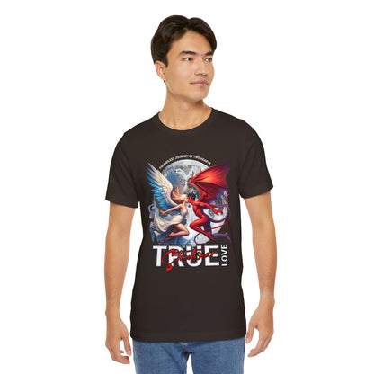 True Love Tee — Angel & Devil Heart Graphic T-Shirt