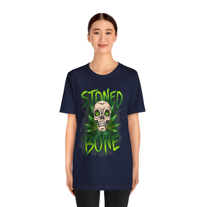 Stoned to the Bone Skull Tee — Cannabis Leaf Graphic T-Shirt