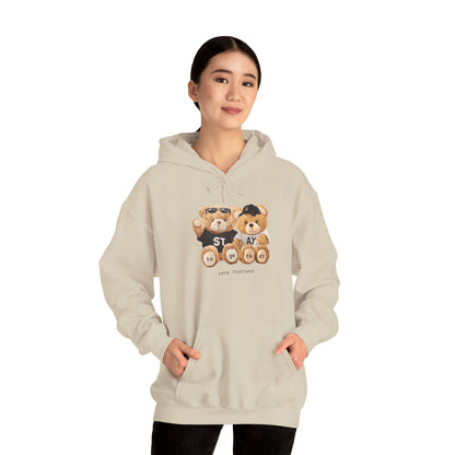 Teddy Bears 'STAY' Hoodie - Cute Couple Bear Graphic Sweatshirt