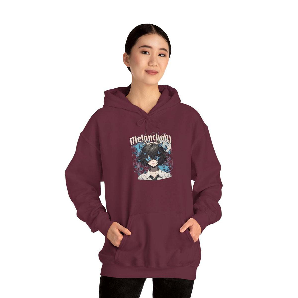 Anime Catgirl Hoodie — "Midnight" Kawaii Graphic Pullover