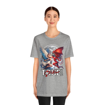 True Love Tee — Angel & Devil Heart Graphic T-Shirt