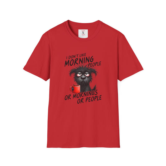 I Don't Like Morning People T-Shirt — Funny Coffee Cat Graphic Tee