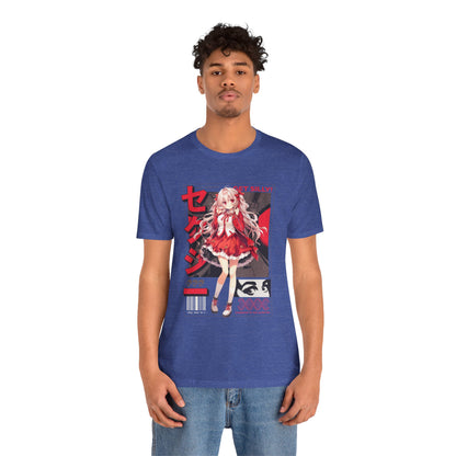 Anime Girl Graphic Tee — "Get Silly!" Red Harajuku Style T-Shirt