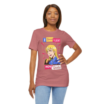 Anime Quotes T-Shirt — "I Speak Fluent Anime Quotes" Retro Manga Style Tee