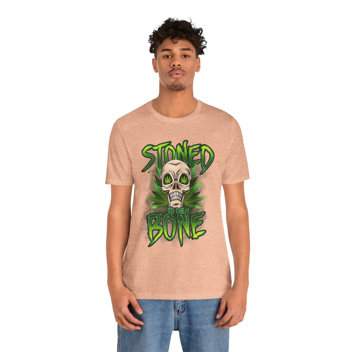 Stoned to the Bone Skull Tee — Cannabis Leaf Graphic T-Shirt