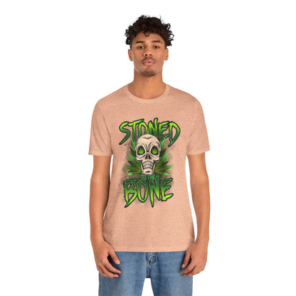 Stoned to the Bone Skull Tee — Cannabis Leaf Graphic T-Shirt