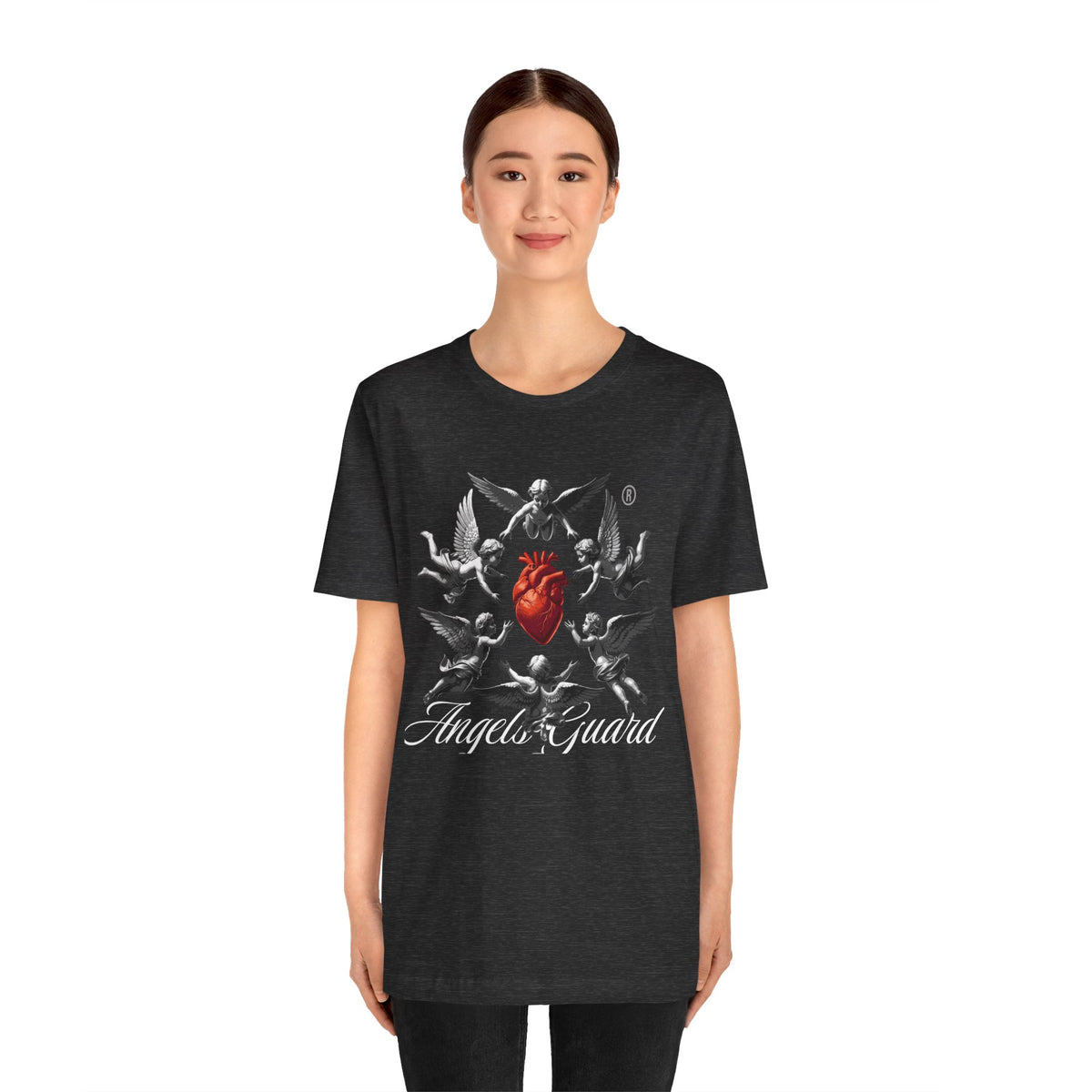 Angel Guard T‑Shirt — Sacred Heart & Cherub Graphic Tee
