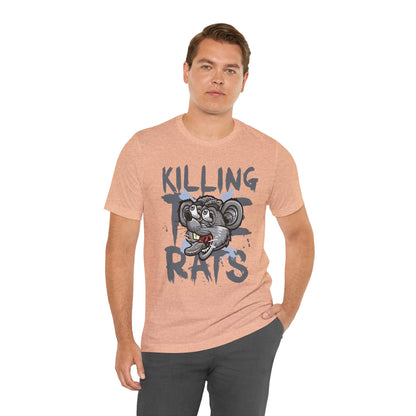 Killing Rats Graphic Tee – Edgy Cartoon Rat Skull Streetwear