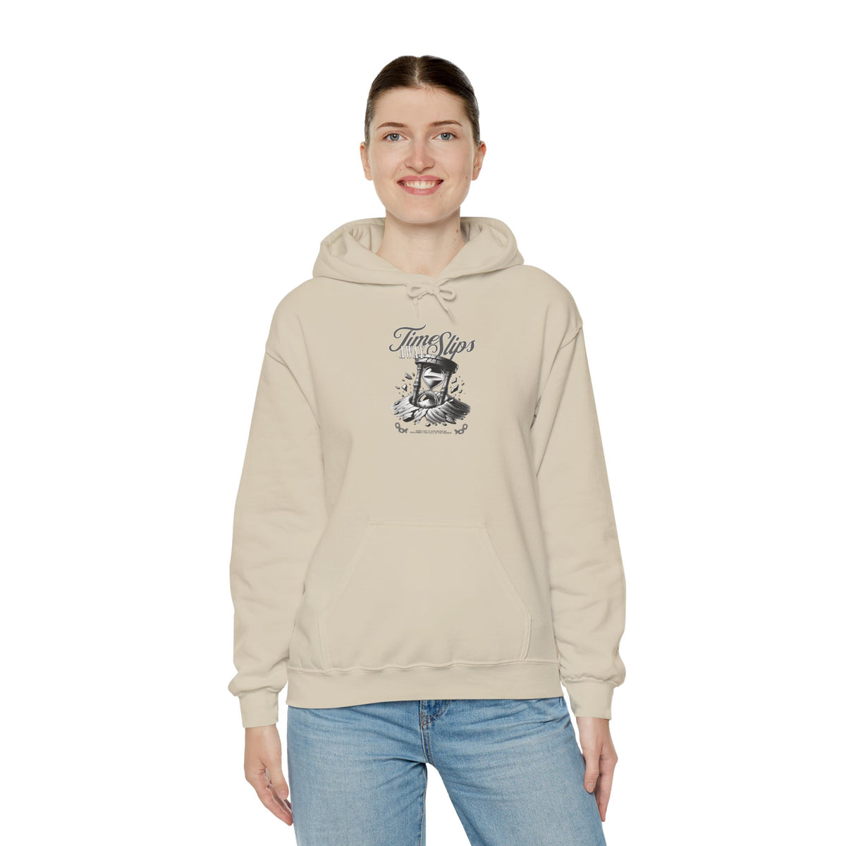 Time Slips Graphic Hoodie — Vintage Pocket Watch Illustration Sweatshirt