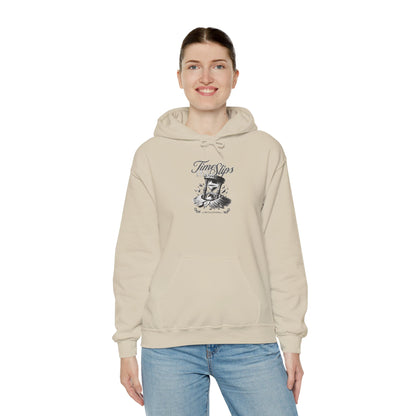 Time Slips Graphic Hoodie — Vintage Pocket Watch Illustration Sweatshirt