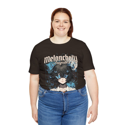 Melancholy Tragedia Anime Tee — Blue Butterflies Graphic T-Shirt
