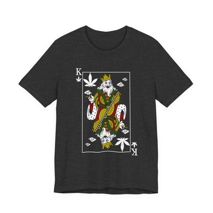King of Leaves Graphic Tee — Playing Card Cannabis Design