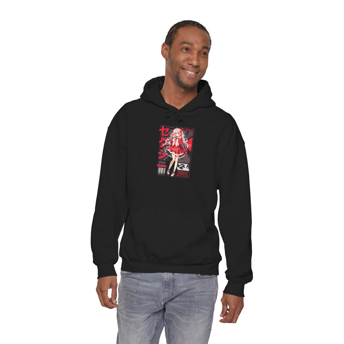 Anime Girl Graphic Hoodie — Red Retro Japanese Manga Design