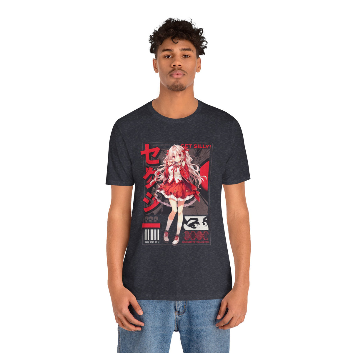 Anime Girl Graphic Tee — "Get Silly!" Red Harajuku Style T-Shirt