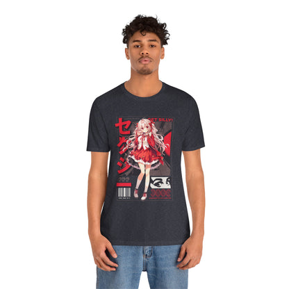 Anime Girl Graphic Tee — "Get Silly!" Red Harajuku Style T-Shirt
