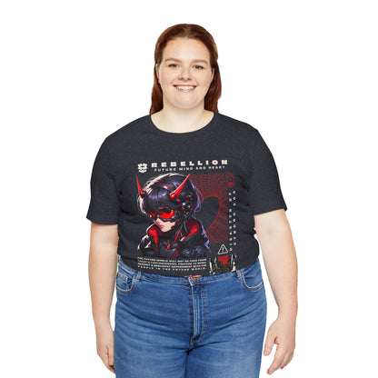 Anime Devil Girl Graphic Tee — "Rebellion" Cyberpunk Streetwear