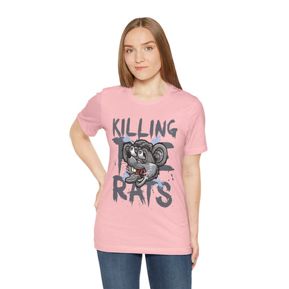 Killing Rats Graphic Tee – Edgy Cartoon Rat Skull Streetwear