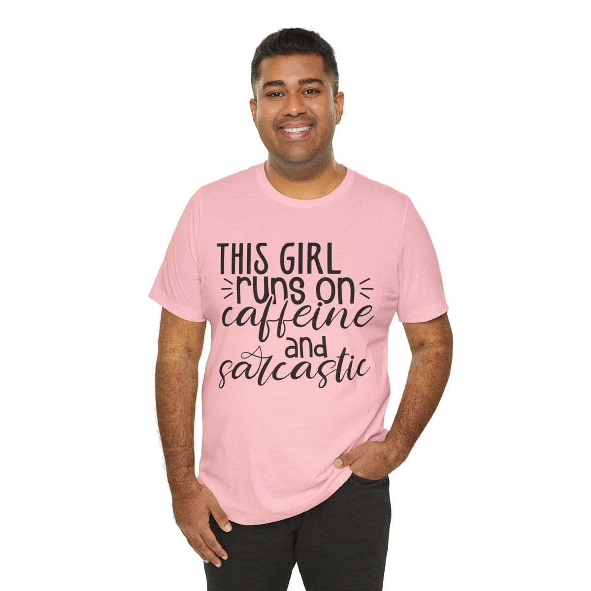 Funny Women’s Tee — "This Girl Runs on Caffeine and Sarcastic"