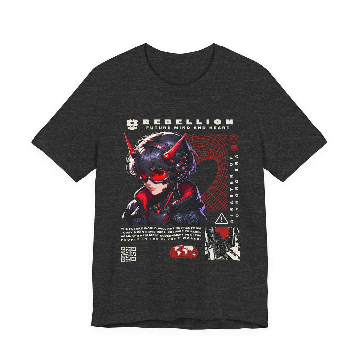 Anime Devil Girl Graphic Tee — "Rebellion" Cyberpunk Streetwear