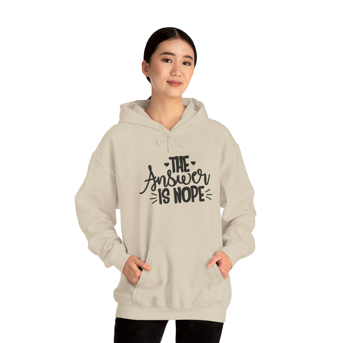 Hoodie — The Answer Is Nope Graphic Pullover