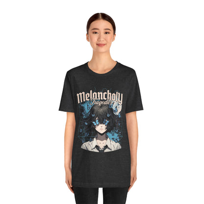 Melancholy Tragedia Anime Tee — Blue Butterflies Graphic T-Shirt