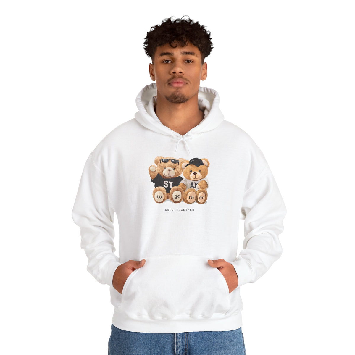 Teddy Bears 'STAY' Hoodie - Cute Couple Bear Graphic Sweatshirt