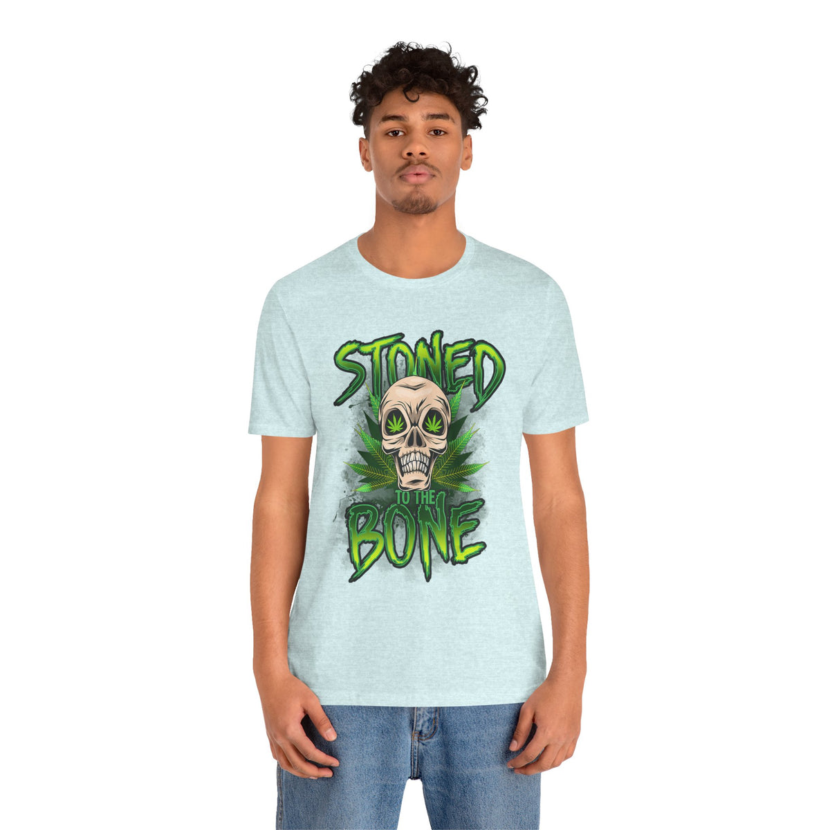 Stoned to the Bone Skull Tee — Cannabis Leaf Graphic T-Shirt